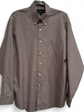 Croft & Barrow Classic Gray/White  Button-Down Men's Shirt 16 34/35